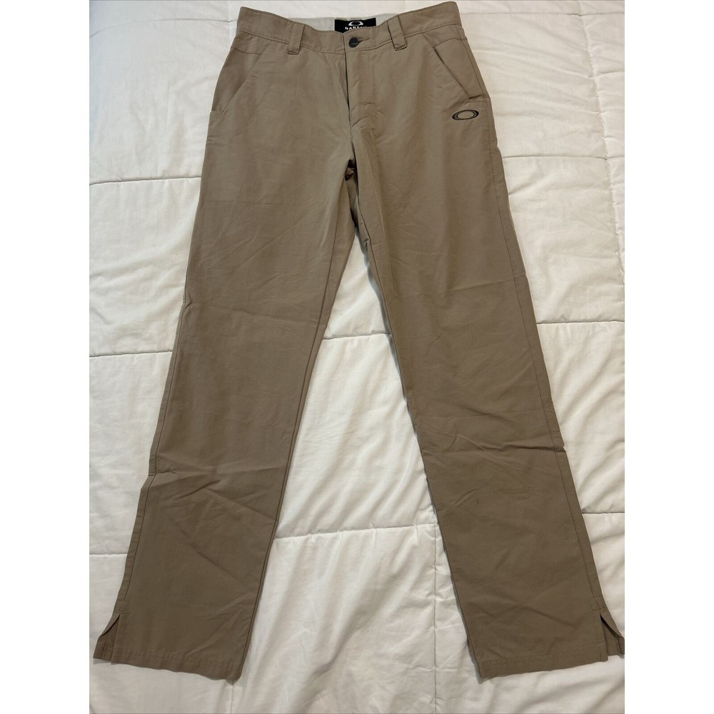 Oakley Pants Men's 30x32 Khaki Straight Leg Golf Flat Front Casual Stretch